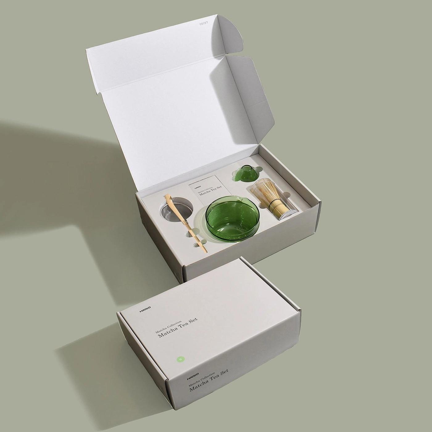 Matcha set in its open box