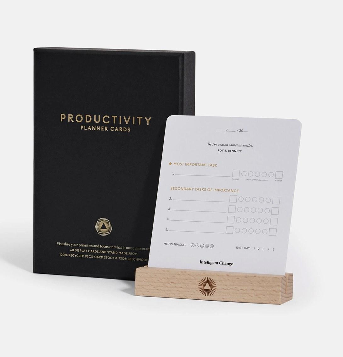 Productivity Planner cards with stand
